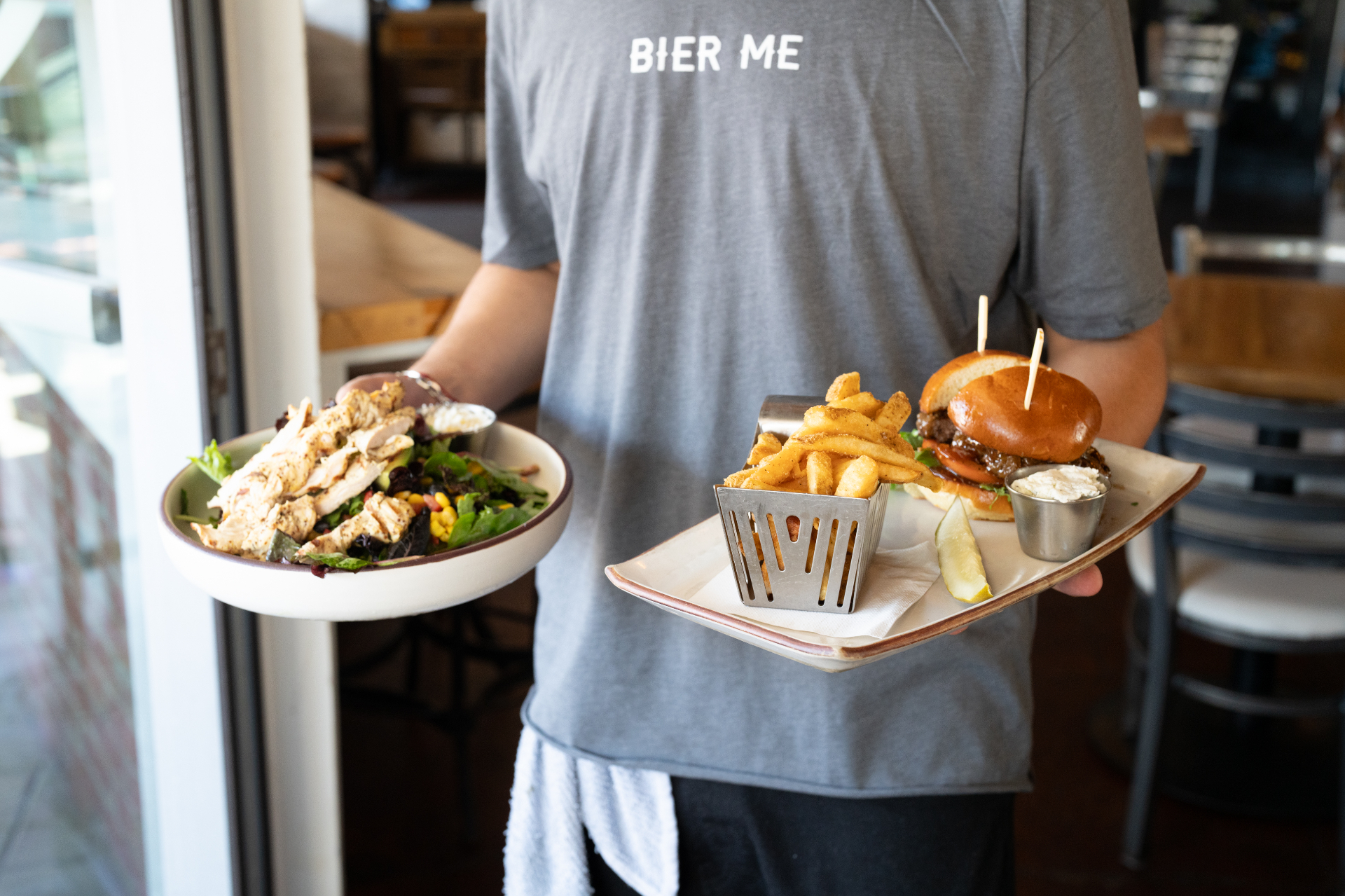 Food and drinks at Bier Garden